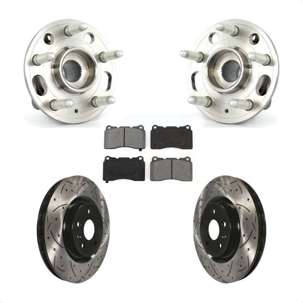 Hub Bearing Assembly Coated Drill Slot Brake Rotor Pad Front Kit For Buick Regal