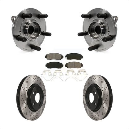Hub Bearing Drilled Slot Brake Rotor & Pad Front Kit For 2011-2014 Honda Odyssey
