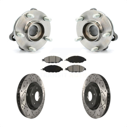 Hub Bearing Drilled Slot Brake Rotor Pads Front Kit For Nissan Pathfinder Murano