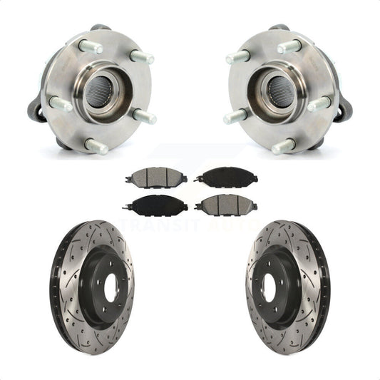 Hub Bearing Drilled Slot Brake Rotor Pads Front Kit For Nissan Pathfinder Murano