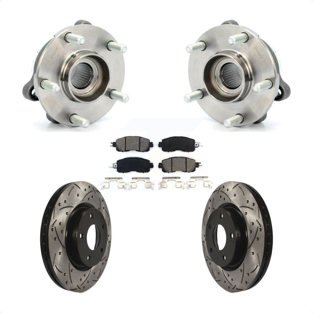 Hub Bearing Assembly Coat Drill Slot Brake Rotor Pad Front Kit For Nissan Altima