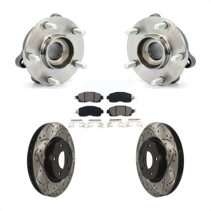 Hub Bearing Assembly Coat Drill Slot Brake Rotor Pad Front Kit For Nissan Altima