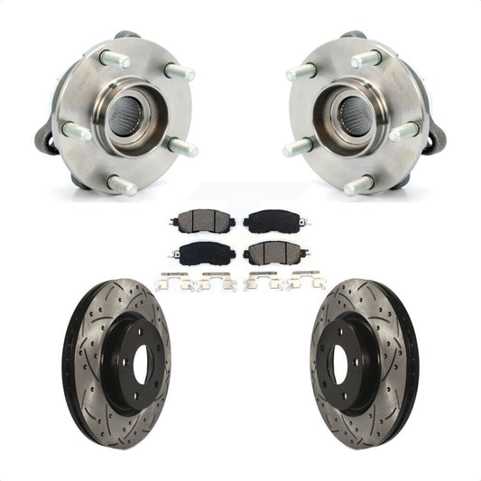 Hub Bearing Assembly Coat Drill Slot Brake Rotor Pad Front Kit For Nissan Altima