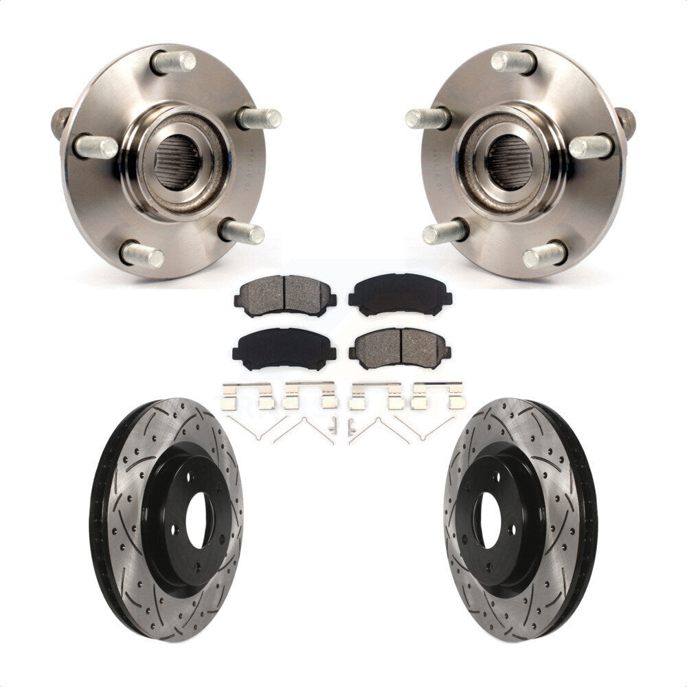 Hub Bearing Coated Drill Slot Brake Rotor Pads Front Kit For Nissan Rogue Select