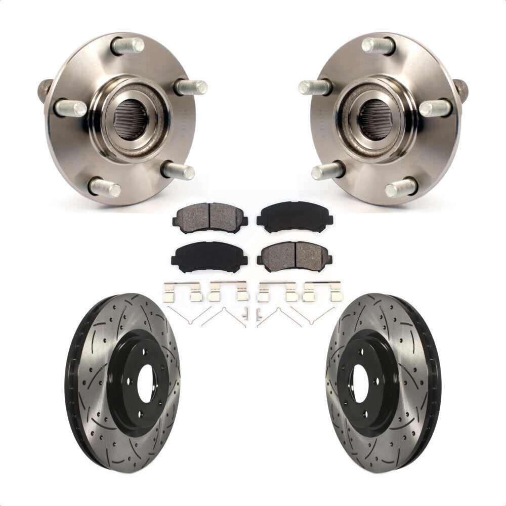 Hub Bearing Assembly Coat Drill Slot Brake Rotor Pad Front Kit For Nissan Sentra