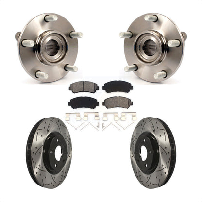 Hub Bearing Assembly Coat Drill Slot Brake Rotor Pad Front Kit For Nissan Sentra