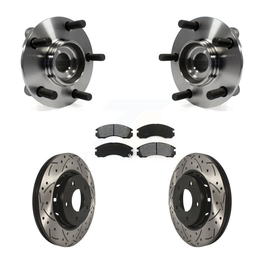 Hub Bearing Assembly Drill Slot Brake Rotor Pads Front Kit For Mitsubishi Lancer