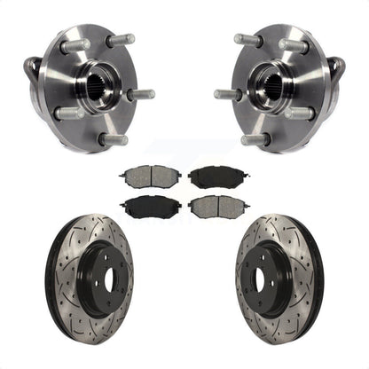 Hub Bearing Drilled Slot Brake Rotor Pad Front Kit For Subaru Outback WRX Legacy