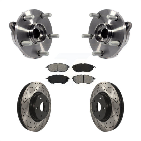 Hub Bearing Drilled Slot Brake Rotor Pad Front Kit For Subaru Outback WRX Legacy