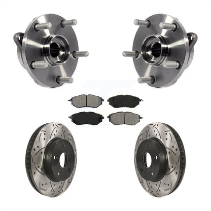 Hub Bearing Drilled Slot Brake Rotor & Pad Front Kit For 2015 Subaru Legacy 2.5L