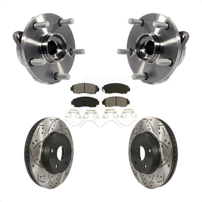 Hub Bearing Drilled Slot Brake Rotor Pads Front Kit For 16-19 Subaru Legacy 2.5L