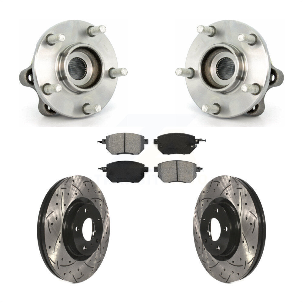 Hub Bearing Drilled Slot Brake Rotor & Pad Front Kit For 2005-2007 Nissan Murano
