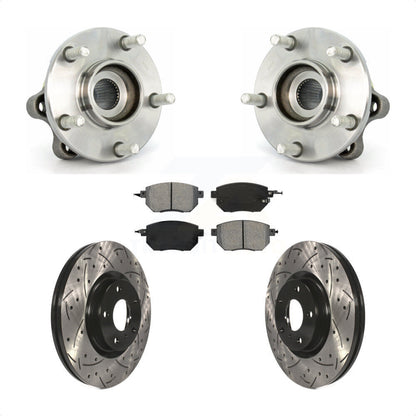 Hub Bearing Drilled Slot Brake Rotor & Pad Front Kit For 2005-2007 Nissan Murano