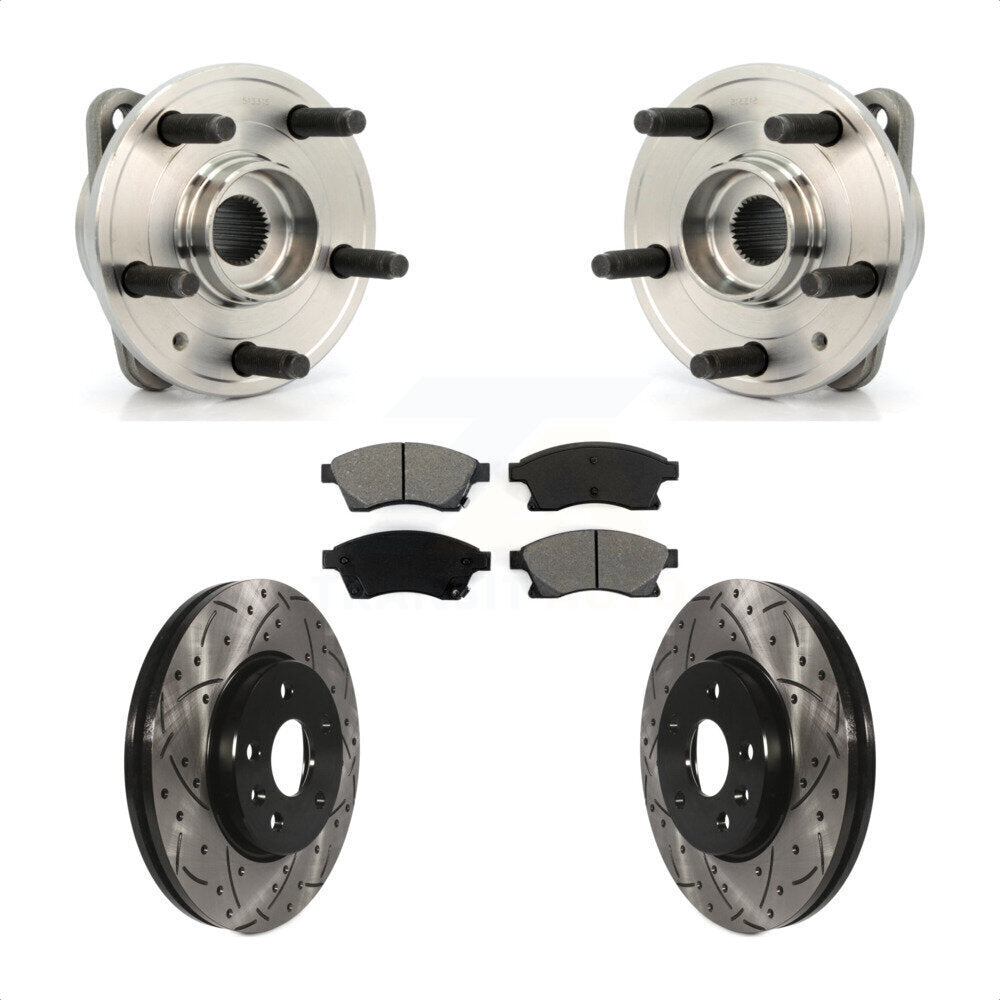 Hub Bearing Drilled Slot Brake Rotor & Pad Front Kit For Chevrolet Cruze Limited