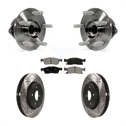 Hub Bearing Drilled Slot Brake Rotor Pad Front Kit For Jeep Grand Cherokee Dodge