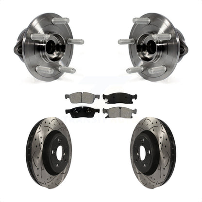 Hub Bearing Drilled Slot Brake Rotor Pad Front Kit For Jeep Grand Cherokee Dodge