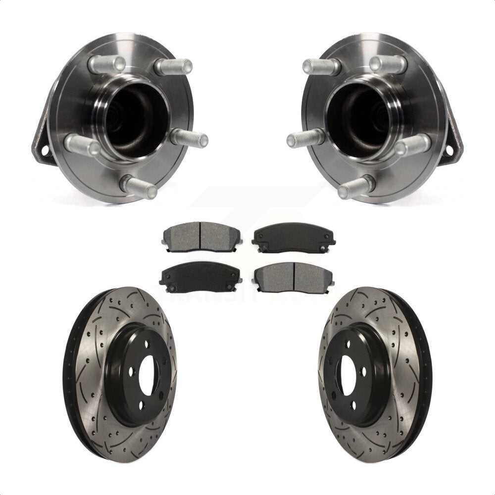 Hub Bearing Drill Slot Brake Rotor Pads Front Kit For Dodge Charger Chrysler 300