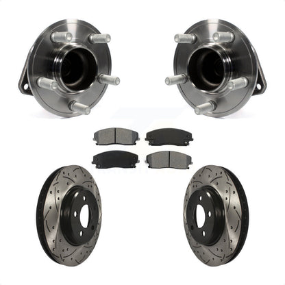 Hub Bearing Drill Slot Brake Rotor Pads Front Kit For Dodge Charger Chrysler 300
