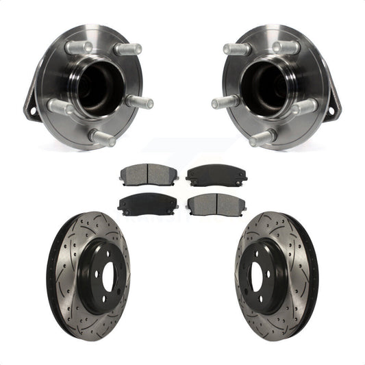 Hub Bearing Drill Slot Brake Rotor Pads Front Kit For Dodge Charger Chrysler 300