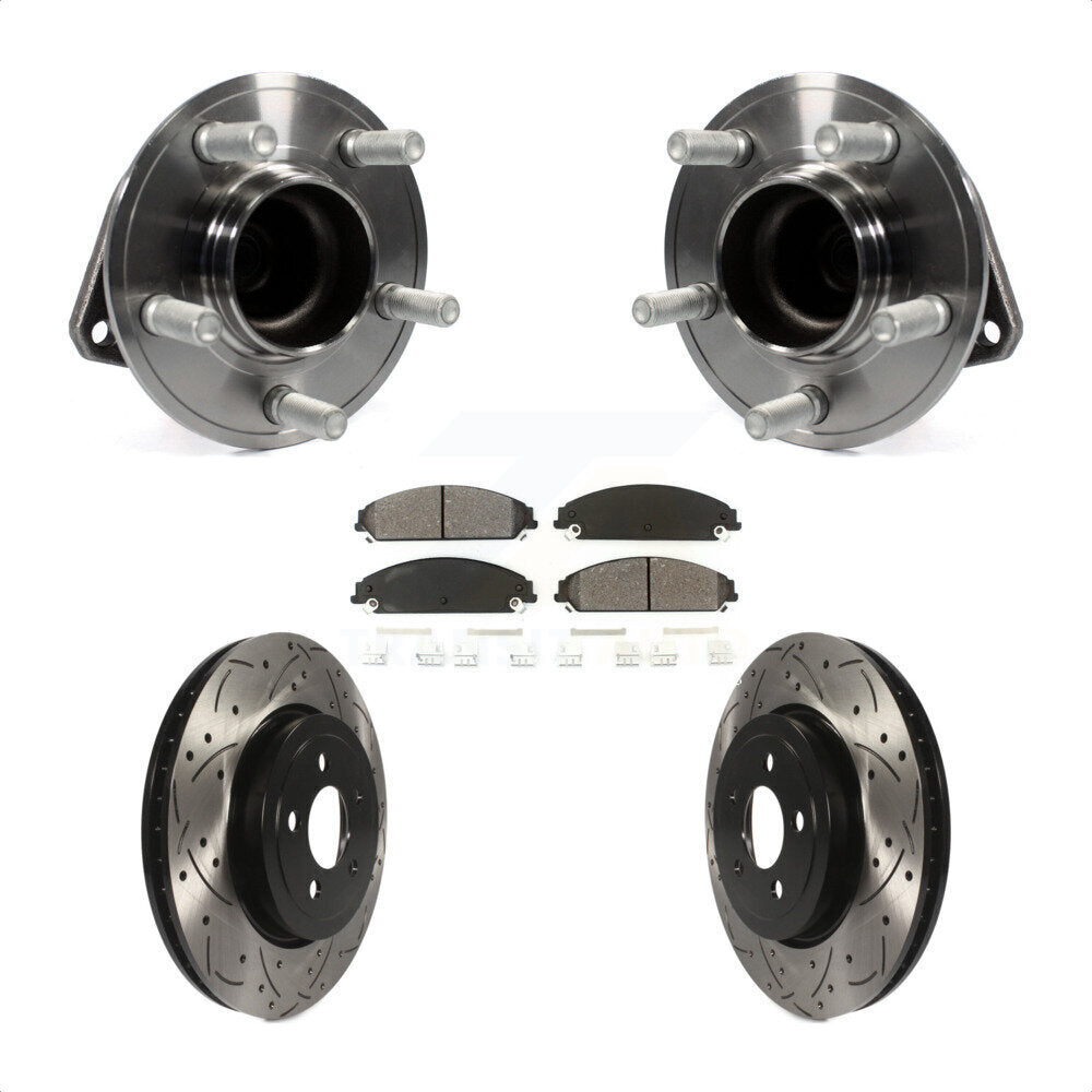 Hub Bearing Drill Slot Brake Rotor Pads Front Kit For Dodge Chrysler 300 Charger