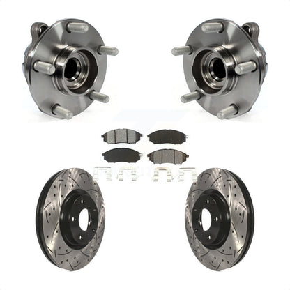 Hub Bearing Drilled Slot Brake Rotor Pad Front Kit For INFINITI EX35 Nissan 370Z