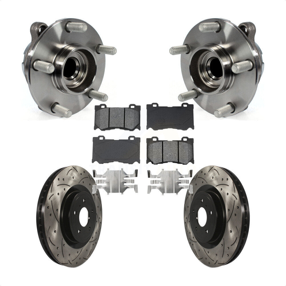 Hub Bearing Drill Slot Brake Rotor Pad Front Kit For INFINITI Q50 G37 Nissan Q60