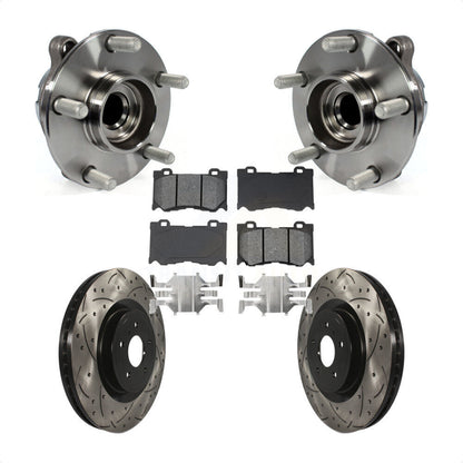 Hub Bearing Drill Slot Brake Rotor Pad Front Kit For INFINITI Q50 G37 Nissan Q60