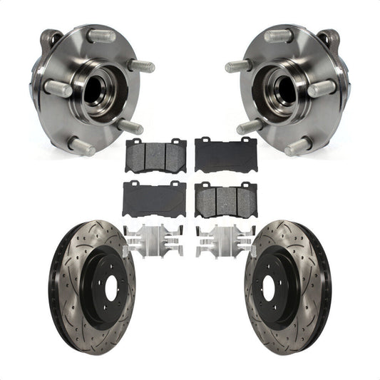 Hub Bearing Drill Slot Brake Rotor Pad Front Kit For INFINITI Q50 G37 Nissan Q60