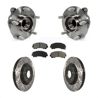 Hub Bearing Drilled Slot Brake Rotor Pad Front Kit For INFINITI Q50 QX50 Q60 RWD