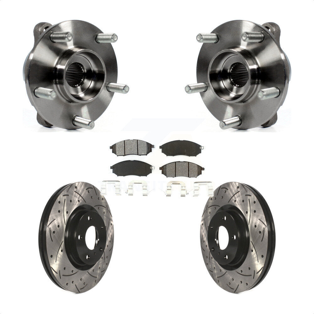 Hub Bearing Drill Slot Brake Rotor Pads Front Kit For INFINITI G37 EX35 G35 QX50