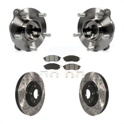 Hub Bearing Drill Slot Brake Rotor Pads Front Kit For INFINITI G37 EX35 G35 QX50