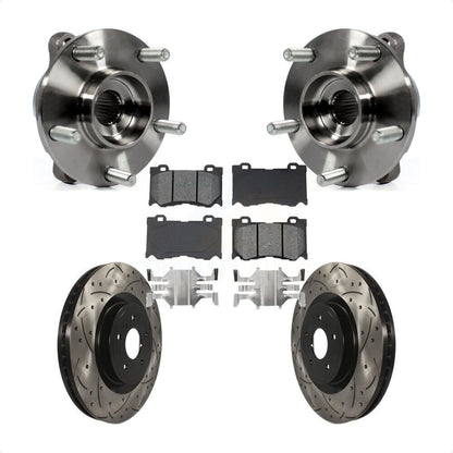 Hub Bearing Drilled Slot Brake Rotor Pad Front Kit For INFINITI Q50 Q60 M37 FX50