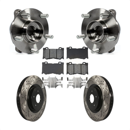Hub Bearing Drilled Slot Brake Rotor Pad Front Kit For INFINITI Q50 Q60 M37 FX50