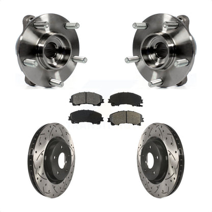 Hub Bearing Drilled Slot Brake Rotor Pad Front Kit For INFINITI Q50 QX50 Q60 AWD