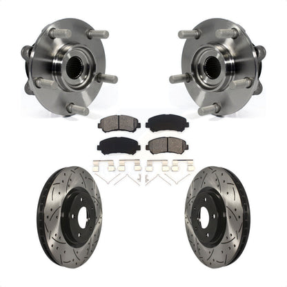 Hub Bearing Drill Slot Brake Rotor Pads Front Kit For 14-17 Nissan Juke Nismo RS