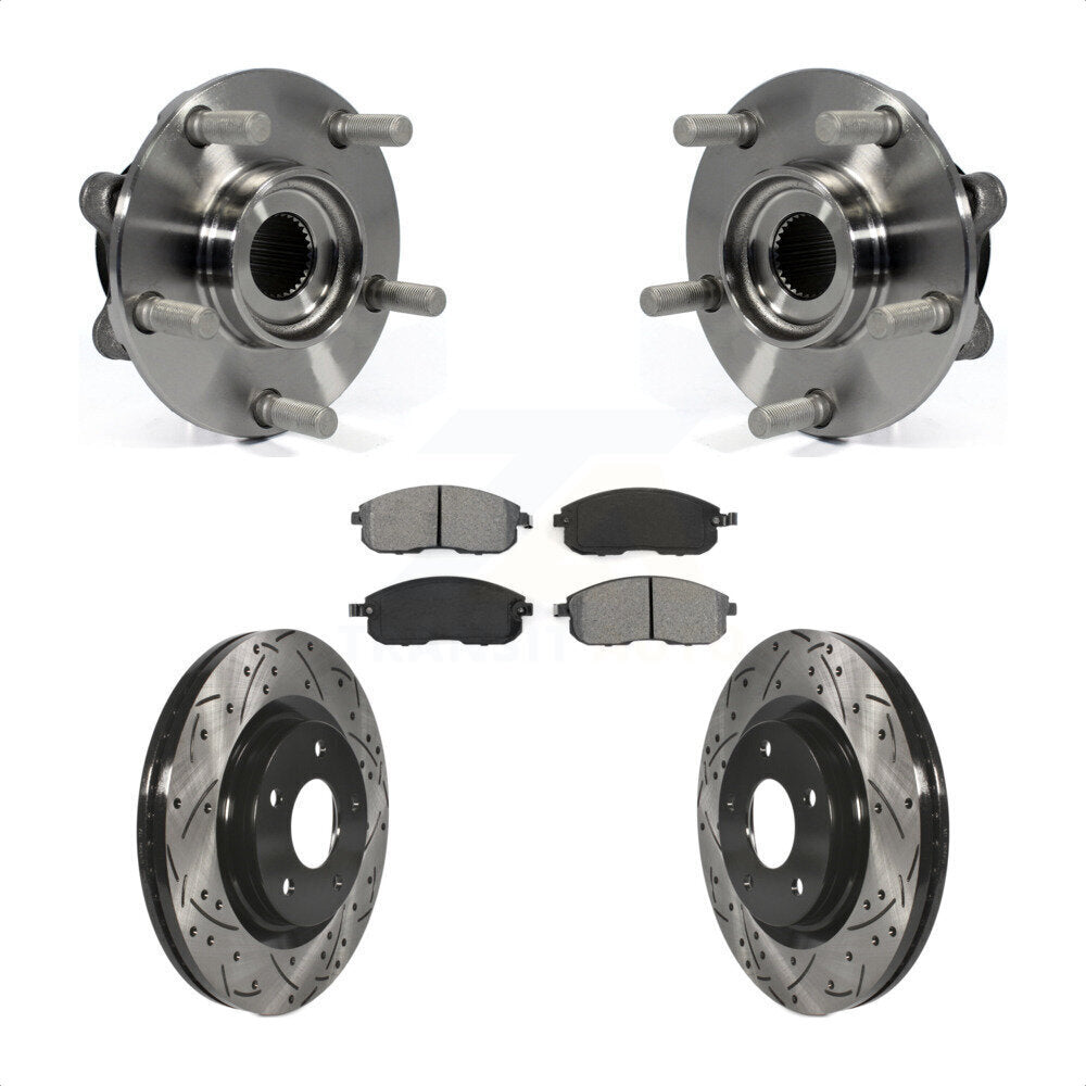 Hub Bearing Assembly Coated Drill Slot Brake Rotor Pad Front Kit For Nissan Juke