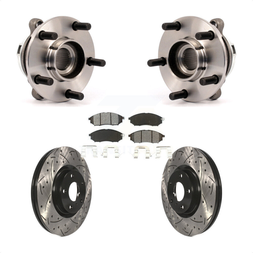 Hub Bearing Assembly Coat Drill Slot Brake Rotor Pad Front Kit For Nissan Murano