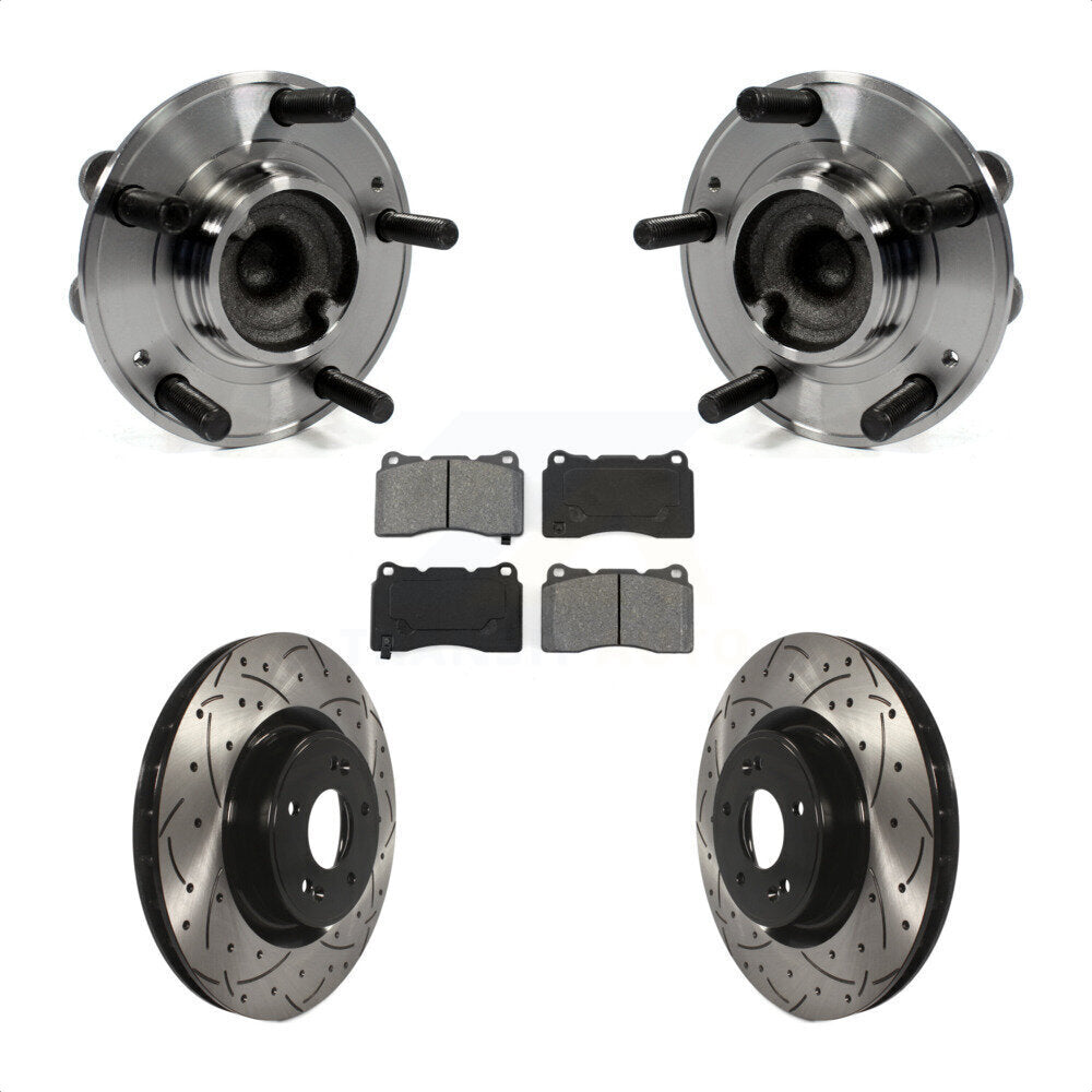 Hub Bearing Coat Drill Slot Brake Rotor Pads Front Kit For Hyundai Genesis Coupe