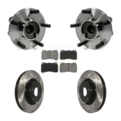 Hub Bearing Coat Drill Slot Brake Rotor Pads Front Kit For Hyundai Genesis Coupe