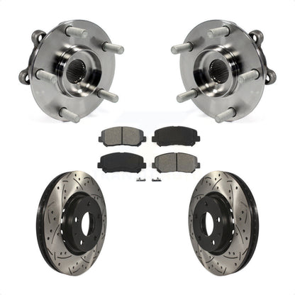 Hub Bearing Assembly Coated Drill Slot Brake Rotor Pads Front Kit For Mazda CX-5