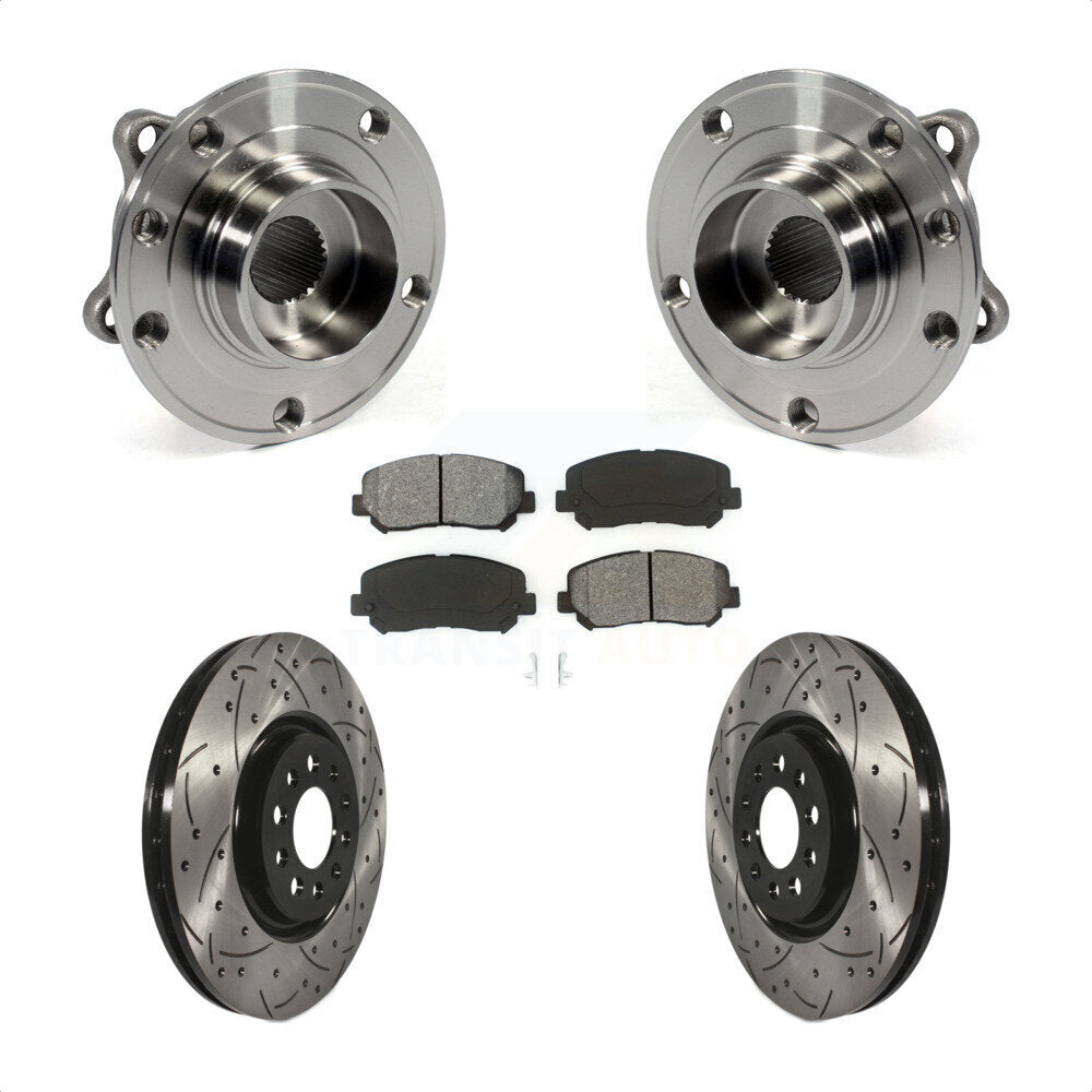 Hub Bearing Assembly Coat Drill Slot Brake Rotor Pads Front Kit For Chrysler 200