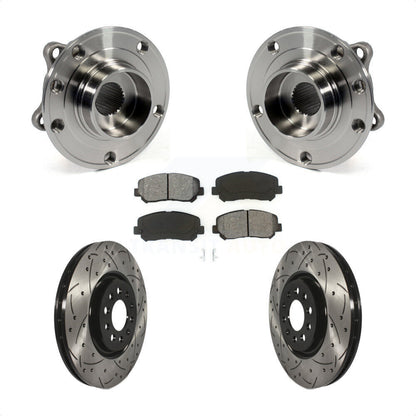Hub Bearing Assembly Coat Drill Slot Brake Rotor Pads Front Kit For Chrysler 200