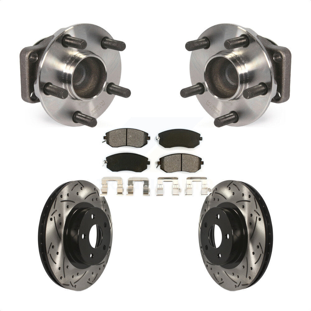 Hub Bearing Coat Drill Slot Brake Rotor Pads Front Kit For Scion FR-S Subaru BRZ
