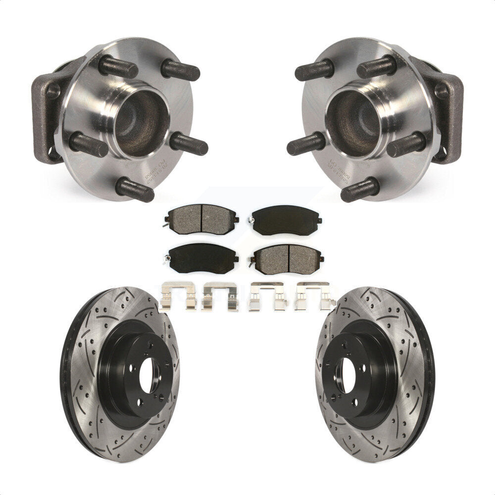 Hub Bearing Drilled Slot Brake Rotor Pads Front Kit For Scion FR-S Subaru BRZ 86