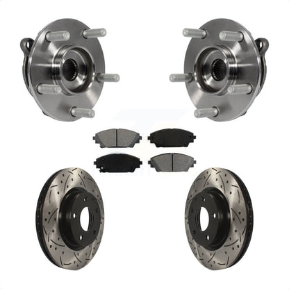 Hub Bearing Assembly Drill Slot Brake Rotor Pad Front Kit For Mazda 3 CX-3 Sport