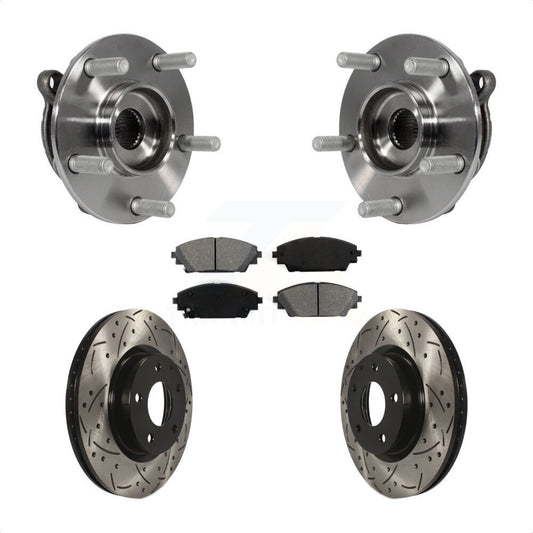 Hub Bearing Assembly Drill Slot Brake Rotor Pad Front Kit For Mazda 3 CX-3 Sport