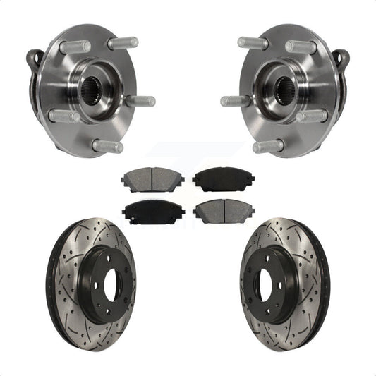 Hub Bearing Assembly Drill Slot Brake Rotor Pad Front Kit For Mazda 3 CX-3 Sport
