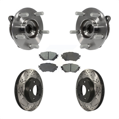 Hub Bearing Assembly Coat Drill Slot Brake Rotor Pad Front Kit For Mazda 3 Sport
