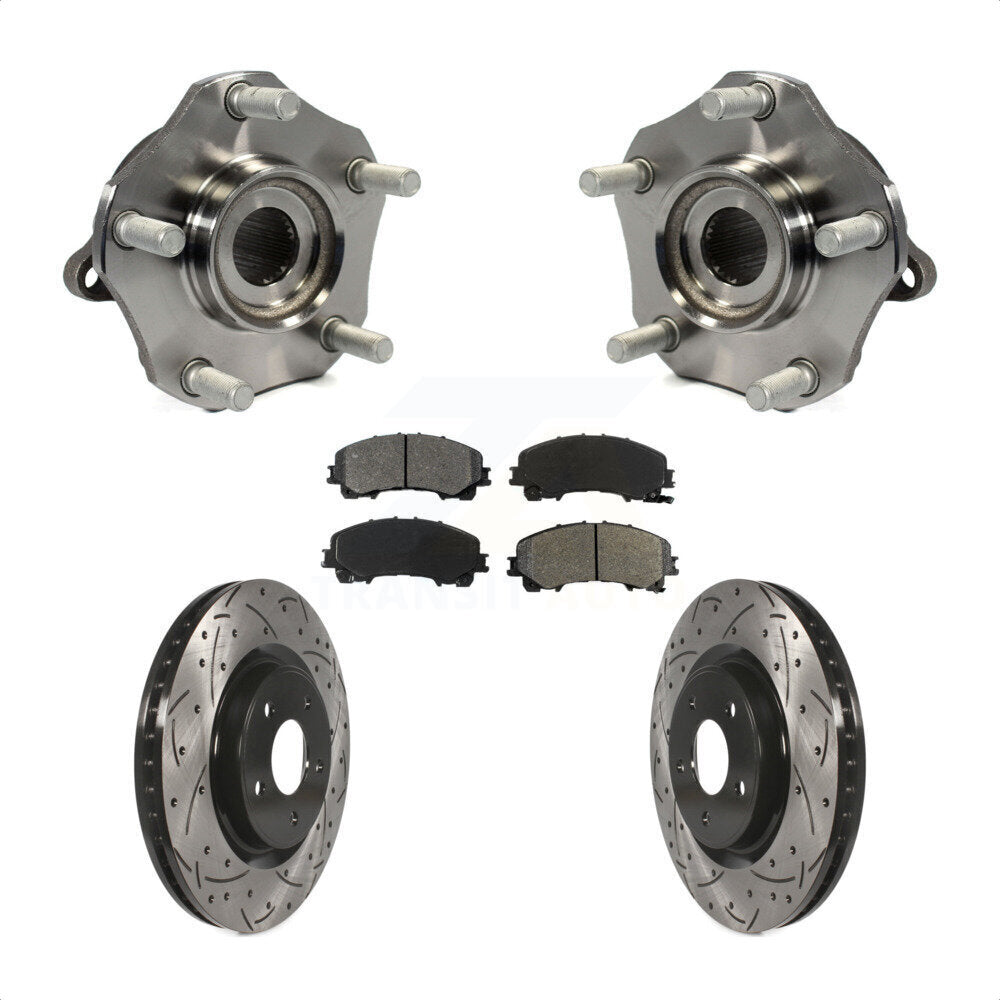 Hub Bearing Assembly Coat Drill Slot Brake Rotor Pads Front Kit For Nissan Rogue
