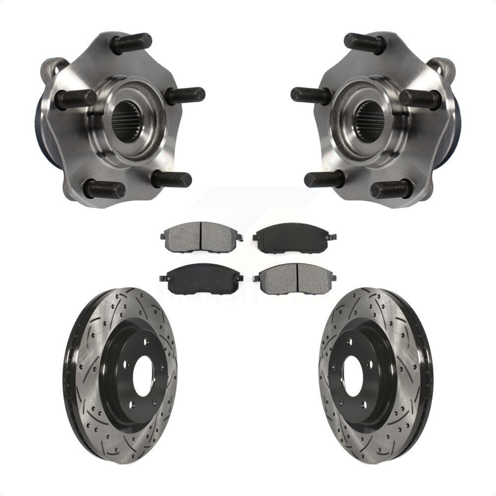 Hub Bearing Drill Slot Brake Rotor Pads Front Kit For Nissan Sentra Turbocharged